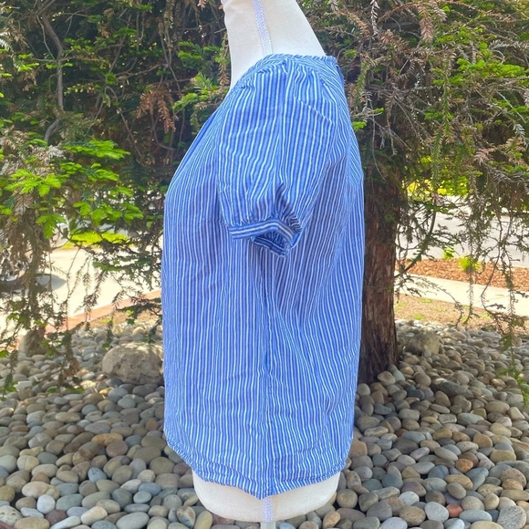 J Crew Top Striped Puff Short Sleeve Blouse Size XXS - Picture 7 of 11
